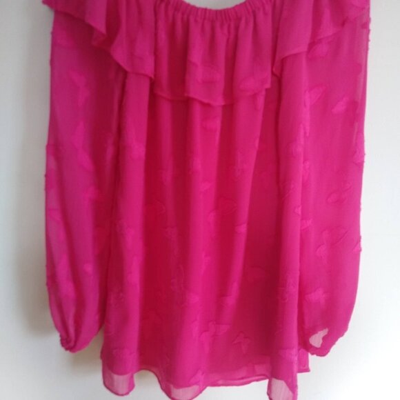 Ladies SZ XS Michael Michael Kors Pink Peasant Blouse - Picture 2 of 2
